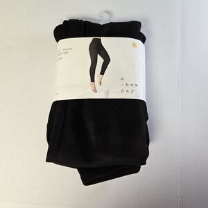 A New Day Black Faux Suede Leggings‎ Size Small